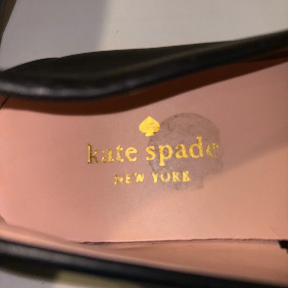 Kate Spade New York Black Carmen Loafers With Gold Design-Sz 6/36.5
